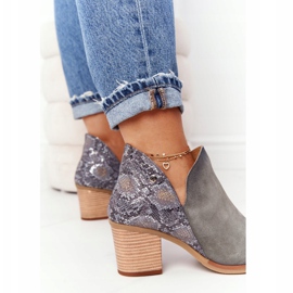 Women's Leather Boots On A Heel Maciejka Gray 04492 beige grey 1