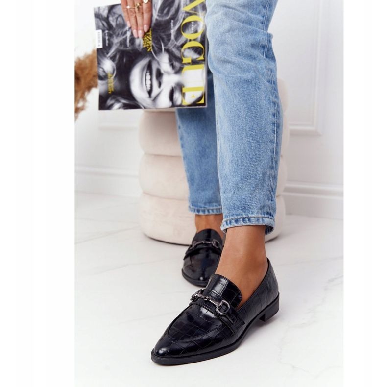 S.Barski Elegant Women's Moccasins by S. Bararski Black 2