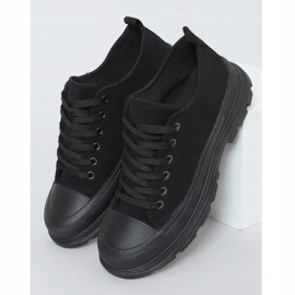 Black women's sneakers (black sole) LA122 Allblack 1