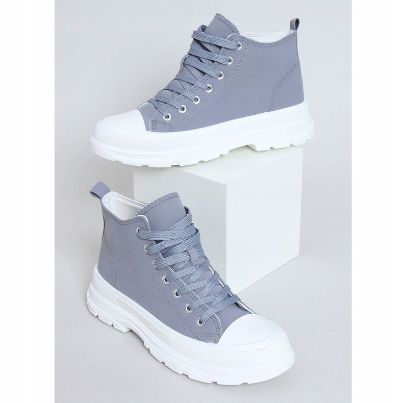 Gray women's sneakers LA123 blue grey 1
