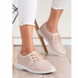 Kylie Leather Brogues On The Platform pink 2