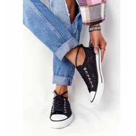 FB2 Women's Black Lace Candice Sneakers 1