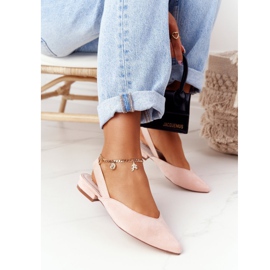 S.Barski Suede Ballerinas On High Heels S. Barski Pink 2
