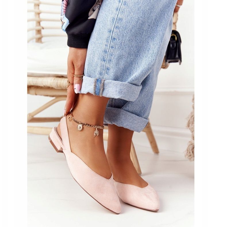 S.Barski Suede Ballerinas On High Heels S. Barski Pink 1