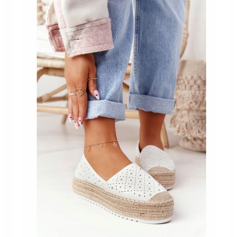S.Barski Espadrilles On The Straw Platform S. Bararski White 2