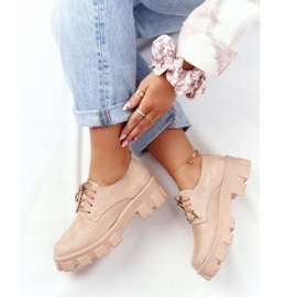 PS1 Women's Oxfords Suede Shoes On The Nude Imogen Platform beige pink 1