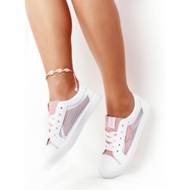 Women's Sneakers With Mesh Big Star DD274688 White-Pink 2