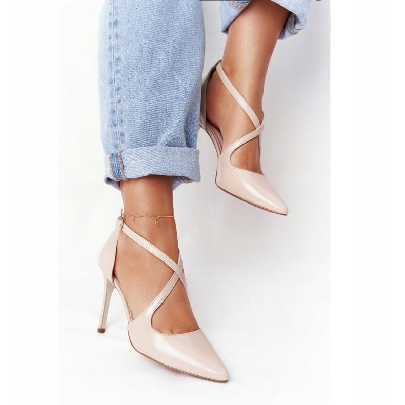 PV3 Elegant Leather High Heels Visconi 7400 Beige 2