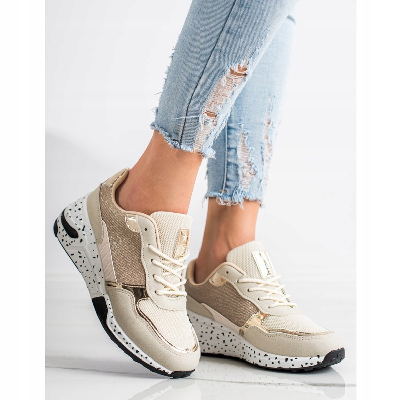SHELOVET Golden Wedge Sneakers multicolored 1