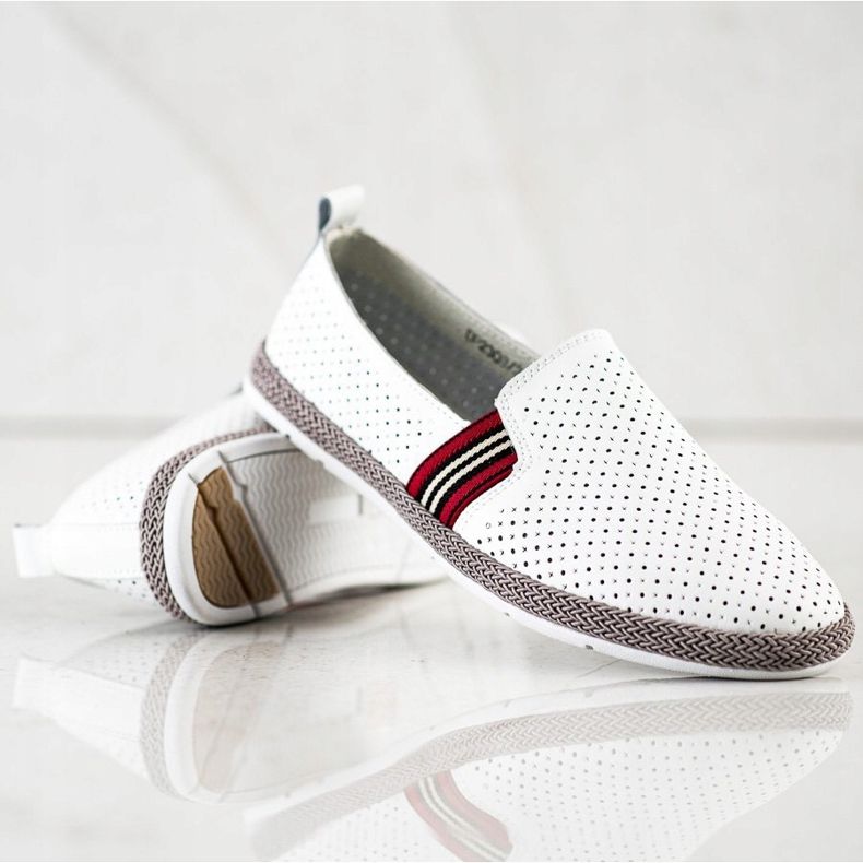 Filippo White Leather Slipons 1