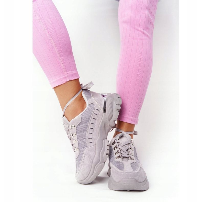 PS1 Women's Sneakers On Large Sole Gray Good Mood grey 2