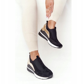 Vinceza 10593 Black-Gold Wedge Sneakers green 1