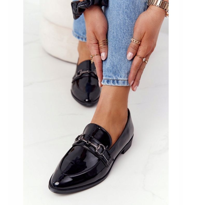 S.Barski Elegant Women's Loafers S. Barski Lacquered Black 1