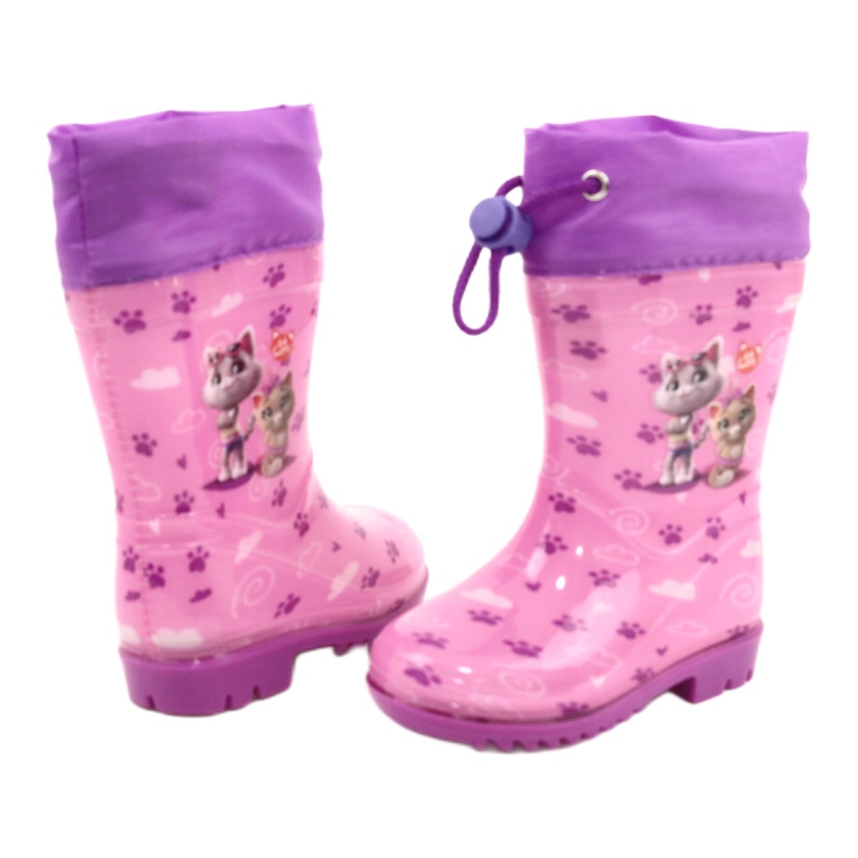 American Club American Pink Kitties Galoshes KAL05 purple 2