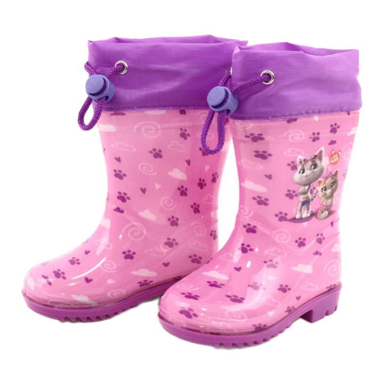 American Club American Pink Kitties Galoshes KAL05 purple 1