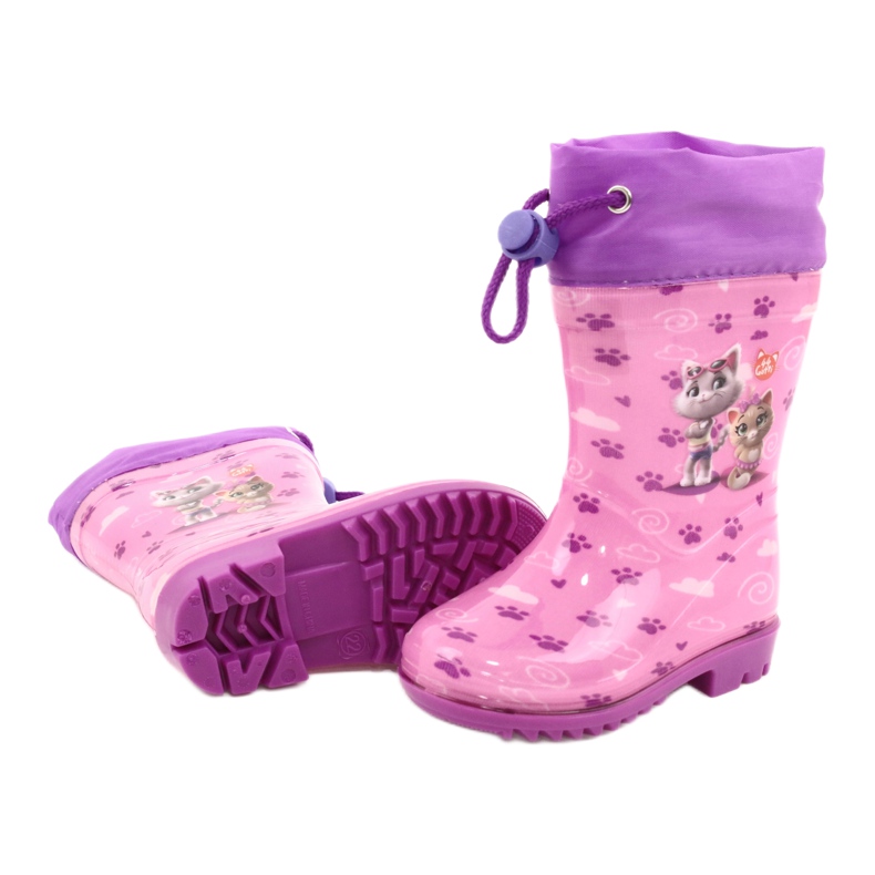 American Club American Pink Kitties Galoshes KAL05 violet 3