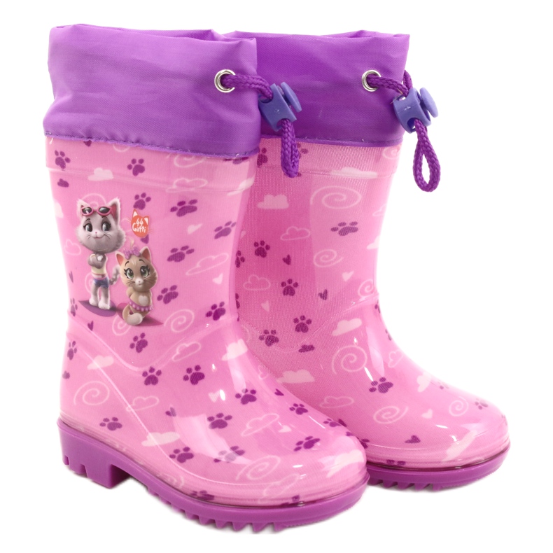 American Club American Pink Kitties Galoshes KAL05 purple 4