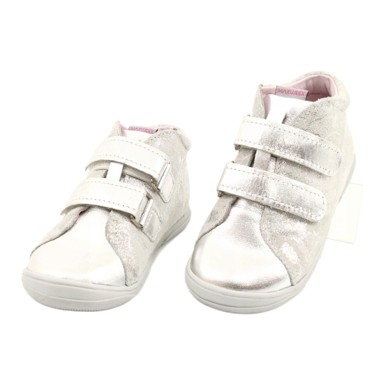Mazurek Sports leather shoes with velcro 1264 silver grey 2