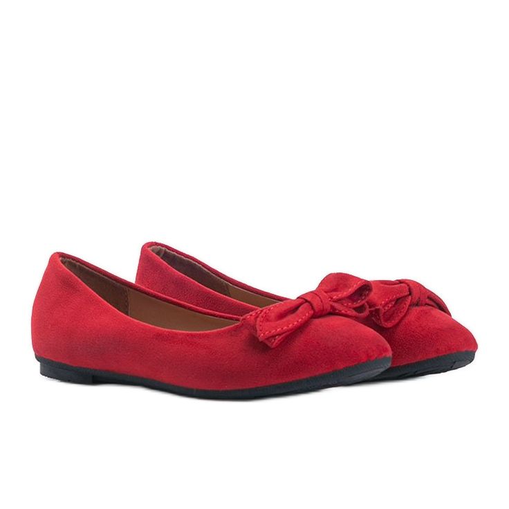 Ellie's red suede ballerinas 1
