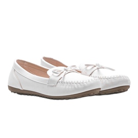 White matte loafers with a Deborah bow 1