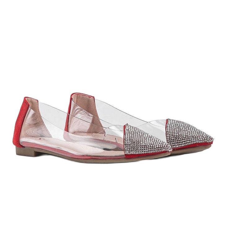 Ariana red transparent ballerinas colorless 1