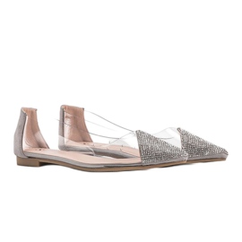 Ariana gray transparent ballerinas colorless grey 1