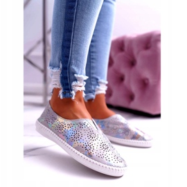 Jezzi Women's gray leather sneakers Comfort insert grey 1 Jezzi Women's gray leather sneakers Comfort insert grey 1