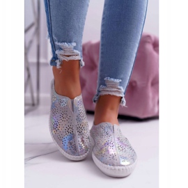 Jezzi Women's gray leather sneakers Comfort insert grey 2 Jezzi Women's gray leather sneakers Comfort insert grey 2