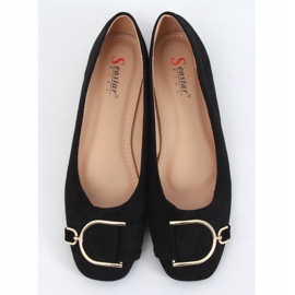 Elegant black women's ballerinas LK47P Black 1