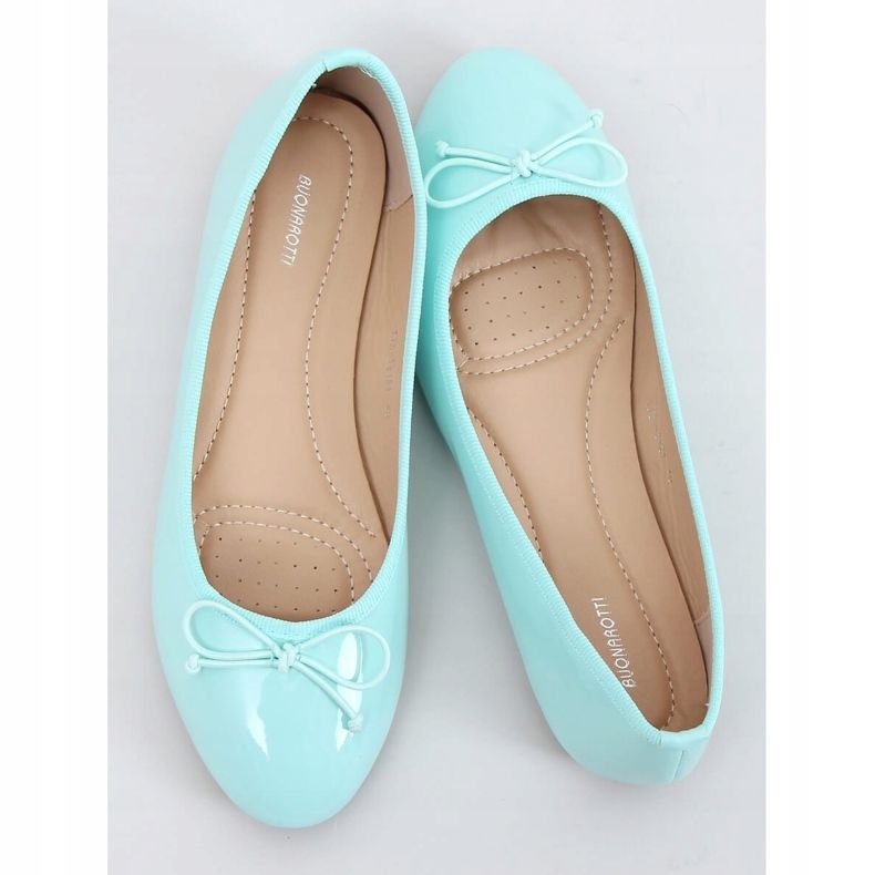 Mint lacquered ballerinas 1JB-18181 Green 1