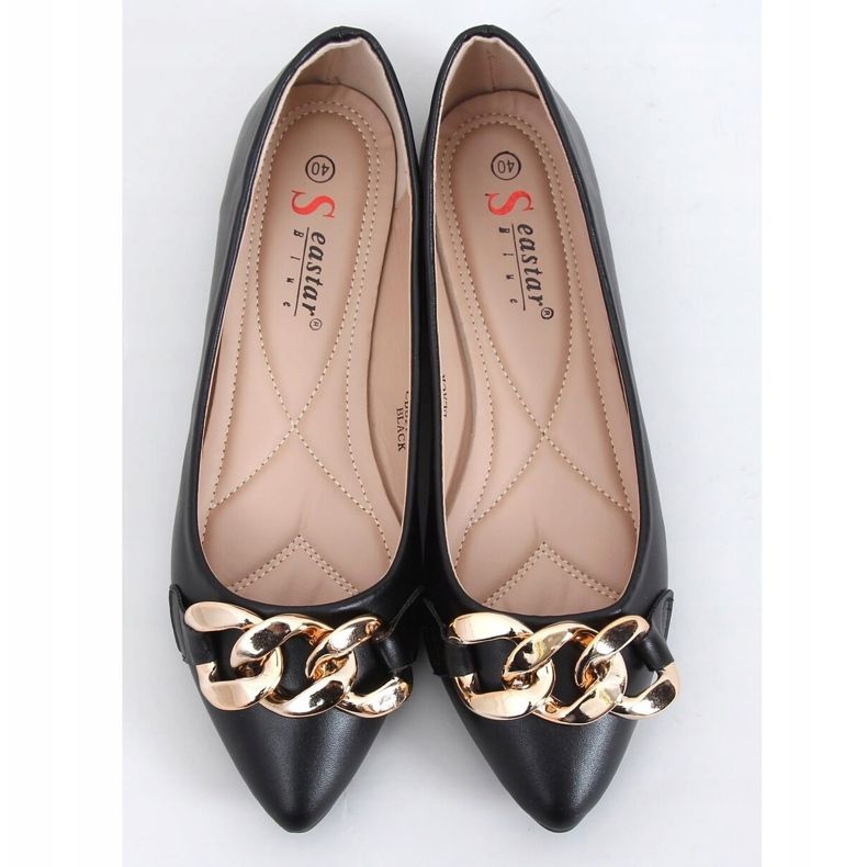 Black CD82P Black ballerinas with chain 1