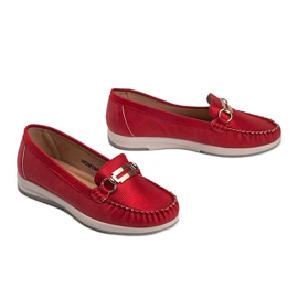 Red shiny Devin loafers 1