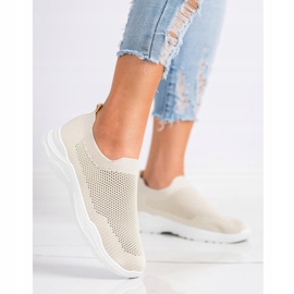 Ideal Shoes Slip-on Shoes With Mesh beige 2
