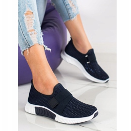 SHELOVET Sports shoes with crystals navy blue 1
