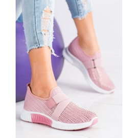 SHELOVET Sports shoes with crystals pink 1