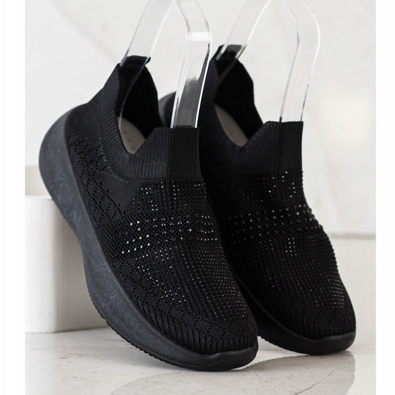 Renda Black Sneakers With Crystals 2