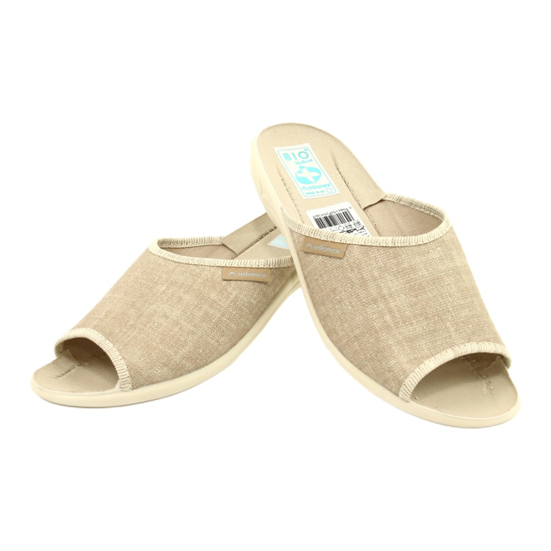Linen slippers for women Adanex 25970 beige 3