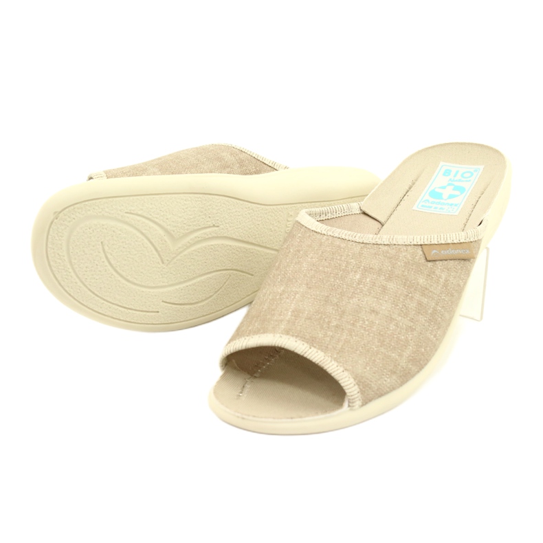 Linen slippers for women Adanex 25970 beige 2