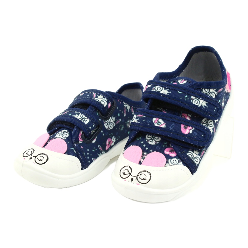 Befado children's shoes 907P127 white navy blue pink silver 1 Befado children's shoes 907P127 white navy blue pink silver 1