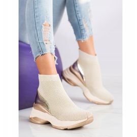 SHELOVET High Textile Sneakers beige 1 SHELOVET High Textile Sneakers beige 1