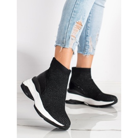 SHELOVET High Textile Sneakers black 1 SHELOVET High Textile Sneakers black 1