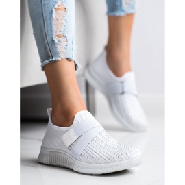 SHELOVET Sports shoes with crystals white 1