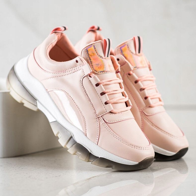SHELOVET Pink Sneakers With Eco Leather 1