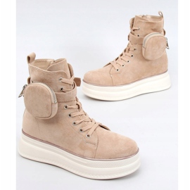 High-top sneakers with a pouch beige HO263 Beige 1