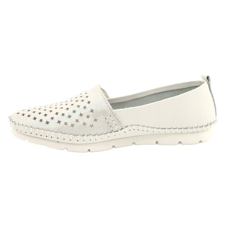 Evento women's loafers 21PB32-3613 white and silver 1