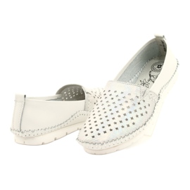 Evento women's loafers 21PB32-3613 white and silver 3