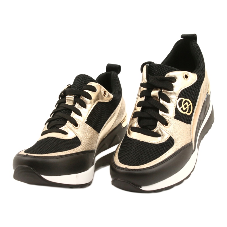 Evento Women's Wedge Sneakers 21PB35-4001 Black Gold Roxet golden 2