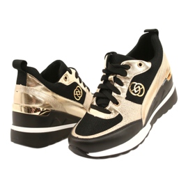 Evento Women's Wedge Sneakers 21PB35-4001 Black Gold Roxet golden 3
