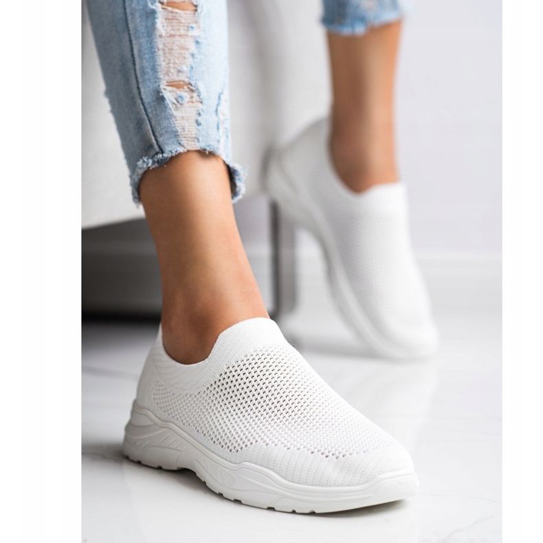 Ideal Shoes Slip-on Shoes With Mesh white 1