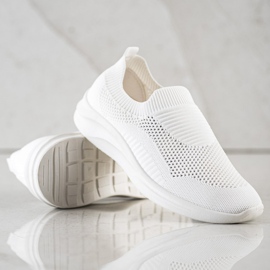 Ideal Shoes White Sports Slipons 1